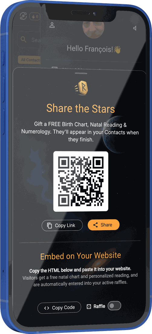Il pannello Inserisci sul tuo sito in Runecast AI: uno snippet banner con un pulsante Copia codice e un interruttore per l'estrazione.